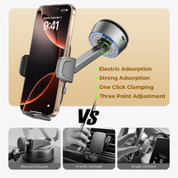LISEN, recién llegado, soporte de ventosa de vacío eléctrico ajustable de 360 ° con brazo de sujeción para iPhone, Samsung, dispositivo Android