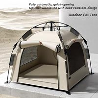 Tente de camping d'été pour animaux de compagnie, portable, pliable rapidement et automatiquement, tipi pour chats d'intérieur et petits chiens avec clôture ventilée