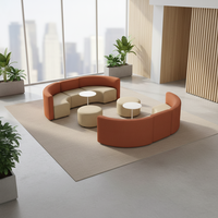 Canapé d'angle Greatway D20 standard international, détachable et facilement déplaçable, housse bleue et orange, canapé modulaire minimaliste italien