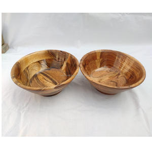 Tazón pulido de madera de Acacia hecho a mano de alta calidad, tazón para servir de diseño moderno, restaurante de Hotel, seguro, servicio de ensalada de frutas personalizado - Product Image 6