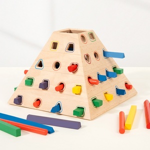 Gioco Educativo Montessori in Legno per Bambini, 40 Pezzi, Forme Geometriche e Cognizione dei Colori - Product Image 2
