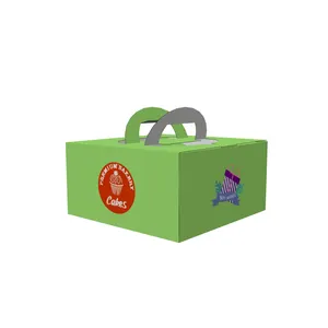 Бесплатный образец, лидер продаж, Экологически чистая портативная упаковка для выпечки, Свадебная Упаковка для выпечки с прозрачным окном, логотип на заказ