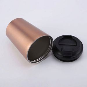 Eco-Friendly Double Wall Stainless Steel Insulated 12oz <b>Reusable</b> Leak-proof Recyclable Travel Coffee Tumbler <b>Cups</b> with PP Lid - Product Image 5