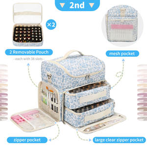 Organizzatore per Smalti Extra Large in Nylon con 2 Tasche Rimovibili, Capacità 86+ Flaconi, Leggero con Cerniera, per Lampada UV - Product Image 4