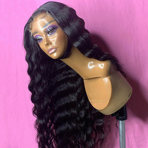 Usexy proveedor <span class=keywords><strong>dorado</strong></span> de cabello peluca cruda transparente delgada Suiza HD encaje deepwave frontal peluca pelucas de cabello humano despistado - Product Image 1