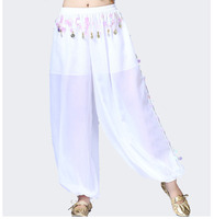 Pantalon de performance en mousseline de soie fendu à jambes larges avec glands à paillettes sarouel à franges pour la danse du ventre indienne