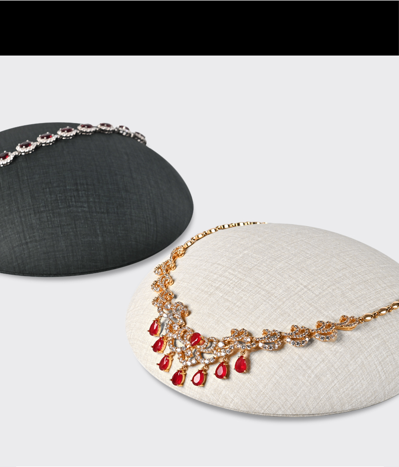 FANXI New Gray Beige PU Leather For Jewelry Store Shop Window Necklace Pendant Display Stand