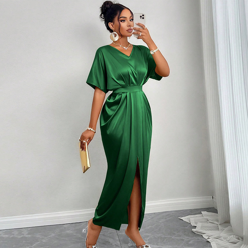 high slit dress casual Penelope High Slit Dress- White 8 main image 1
