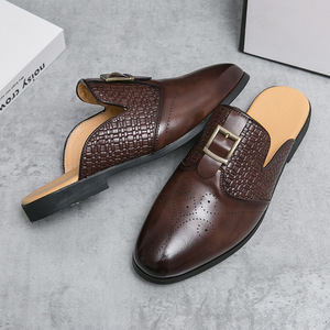 Chaussures d'été professionnelles pour hommes en cuir de vache véritable imprimé, avec embout en acier et brides croisées, style baskets coréennes - Product Image 2