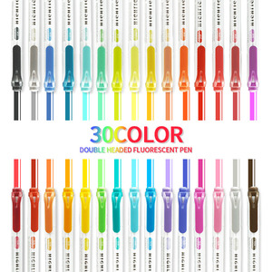 Năm mới đôi đánh đầu huỳnh quang Bút Highlighter 30 màu sắc thiết lập khuyến mại sử dụng tùy chỉnh bao bì - Product Image 2