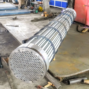 Mới <span class=keywords><strong>2025</strong></span> vỏ và Ống trao đổi nhiệt 5m2 ngành công nghiệp công suất cao cuộn dây quạt thép không gỉ ống làm lạnh bộ phận trao đổi nhiệt - Product Image 1