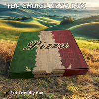 Ensemble de carton de papier kraft biodégradable populaire boîte d'emballage de pizza de restaurant de restauration rapide surface vernie emballage alimentaire de qualité supérieure