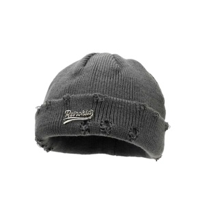 Wholesale Custom Metal logo Embroidery logo Worn-out <b>Winter</b> Hat Knitted Beanie Watch <b>Cap</b> - Product Image 1