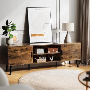 Soporte de TV <span class=keywords><strong>para</strong></span> centro de entretenimiento de TV de 55 pulgadas con estante ajustable Consola de TV <span class=keywords><strong>Mesa</strong></span> Consola multimedia <span class=keywords><strong>para</strong></span> sala de estar - Product Image 2