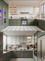 Armoire de cuisine en alliage d'aluminium stratifié - Imperméable, antirouille, légère, facile à nettoyer, design moderne pour usage domestique et commercial