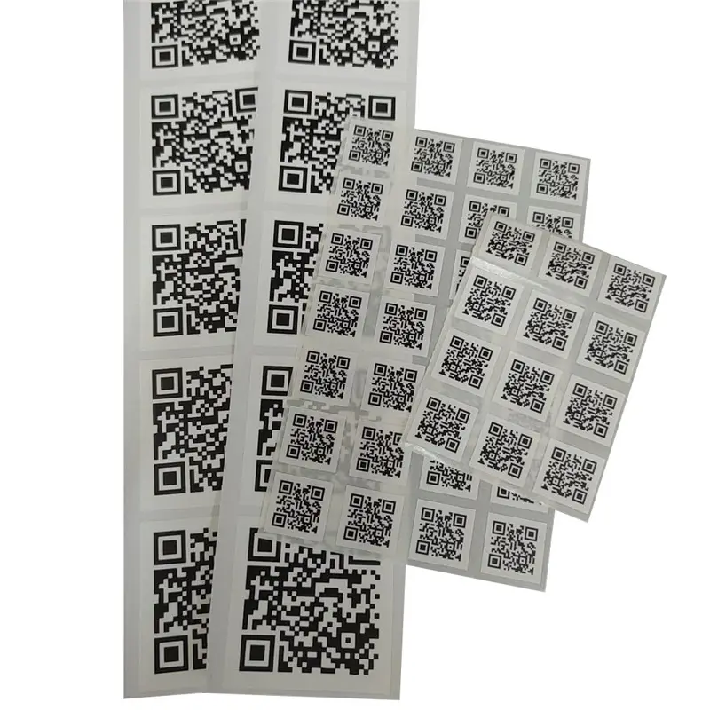 custom size company qr code stickers paper vinyl waterproof adhesive qrcodeprinting label