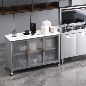 Étagère de rangement métallique pour cuisine, directement de l'usine, personnalisable, à trois niveaux, réglable, durable, pour vaisselle, meubles de maison, hôpital - Product Image 5
