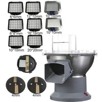 Multifunctionele commerciële gemotoriseerde groente- en fruitsnijmachine, ui- en gembersnijder, -slicer en -hakselaar voor restaurantgebruik