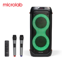 Altavoz Inalámbrico Portátil Microlab PT602W de 6.5 Pulgadas, Sistema de PA Profesional con Bluetooth V5.3, LED RGB, Listo para Karaoke, Altavoz para Fiestas