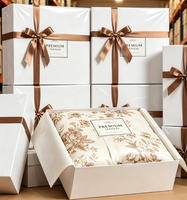 Ensemble de housse de couette 3 pièces personnalisable en coton tissé 100% écologique de qualité supérieure, broderie unie, garnissage en polyester, 200TC