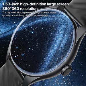 Montre connectée <span class=keywords><strong>Yesido</strong></span> IO43 à écran large haute définition de 1,53 pouce à prix avantageux, prise en charge des appels sans fil / fréquence cardiaque - Product Image 2