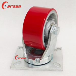 Roue pivotante industrielle ultra résistante en fer et polypropylène, 6 pouces, capacité de charge 900 kg, roulement à billes, protections filetées - Product Image 4