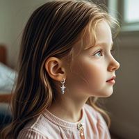 Boucles d'oreilles SPJ les plus vendues en argent sterling S925, motif patte de croix, cœur en zircon cubique, bijoux délicats pour amoureuses des animaux, vente en gros pour femmes