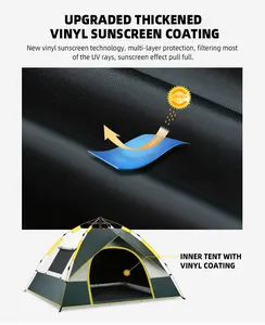 Großes geräumiges einlagiges Campingzelt wasserdichtes faltbares Zelt Outdoor schnelles Öffnen Familien-Campingzelt ideal für Familienreisen