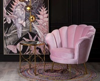 Fauteuil d'appoint moderne en velours vert et rose, design nordique, pour salon, hôtel, hall d'entrée