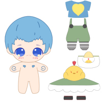 Poupée en peluche bleue brodée à grands yeux avec nœud rose, poupée mignonne OEM