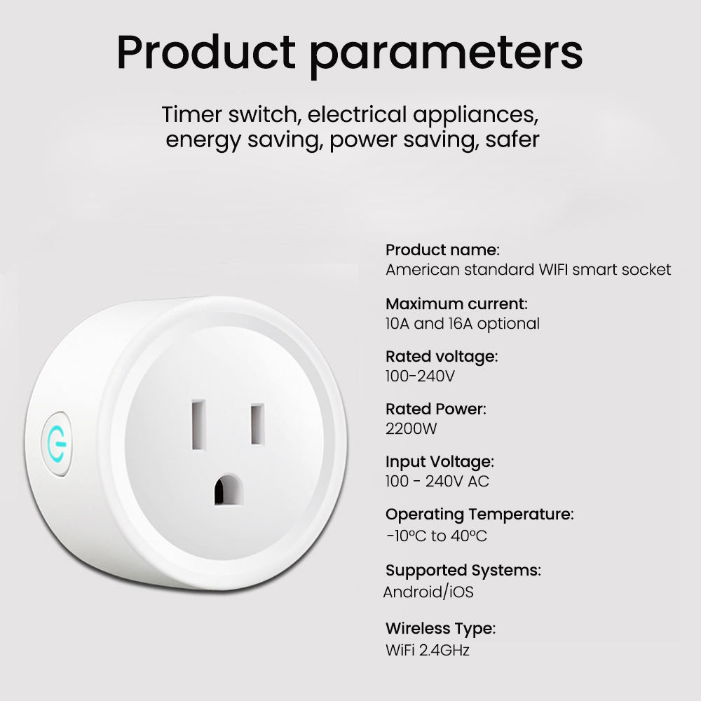 HONPNK01 Factory Direct Sale USA 16A Wifi Smart Plug Outlet Smart Socket Alexa Google Home with CE FCC ETL