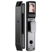 Cerradura Inteligente para Puerta OEM Tuya, Grado C, Código PIN, Huella Dactilar, Reconocimiento Facial 3D, Almacenamiento en la Nube, Aplicación Tuya, Wi-Fi, Aleación de Aluminio, Madera/Acero
