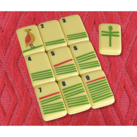 MJLA Mahjong SEASONS Mahjong Desert Tree Bird Cream Mid-Century Yellow American Mahjong Tiles Colorful for Entertainment