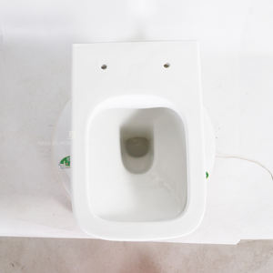 WC suspendu mural carré en céramique sans bride, blanc, pour salle de bain - Product Image 4