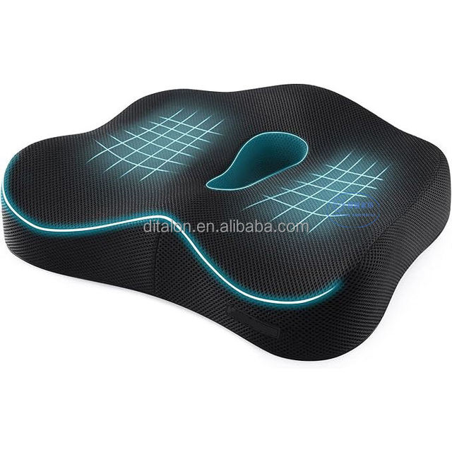Removable Washable Memory Foam Lumbar Support Pillow Orthopedic Ergonomic Back Rest for Student and Elderly Pain Relief
