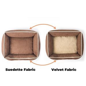 Wildleder Stoff Hundebetten Katzenbetten Rechteckig Kuscheln kleines Hundebett waschbar mit rutschfester Unterseite - Product Image 3