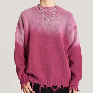 Suéter de Hombre con Cuello Redondo, Lavado y Decolorado al Sol, Personalizado con Logotipo, Venta al Por Mayor de Fabricantes - Product Image 3