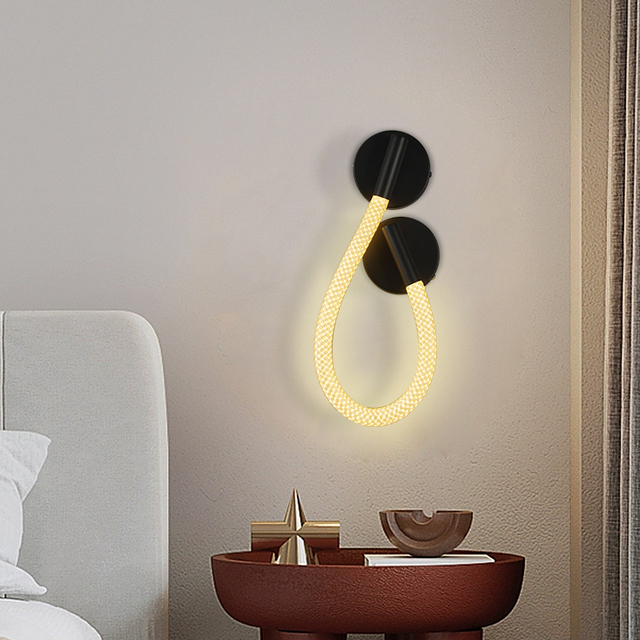 Modern Interior Decoration Lighting Braided Silicone Bedroom Wall Sconces Home Living Room LED Wall Lamp Dimmable Touch Control