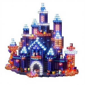 Blocchi Magnetici in Plastica per Costruzioni, Mondo Magnetico Transfrontaliero, Quadrati, Foresta Primitiva, Fiori di Ciliegio, Cavaliere della Lava, Puzzle STEM - Product Image 1