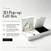 Caja de Regalo de Lujo con Diseño 3D de Monumentos de la Ciudad, Caja de Embalaje Personalizada con Tapa Abatible, Caja de Regalo de Escultura de Papel Pop-up para Aniversarios Empresariales