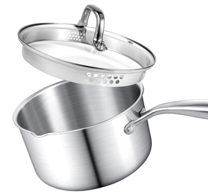 Ustensiles de cuisine portables en acier inoxydable 201/304, poignée en acier inoxydable avec <span class=keywords><strong>couvercle</strong></span> en verre, casserole en acier inoxydable - Product Image 6