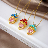 Vente en gros de collier chaîne de clavicule à breloque en acier inoxydable pour femmes avec zircon Style classique pour accessoires cadeaux