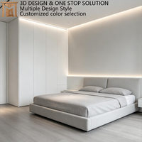 Armoires sur mesure de grande capacité, modernes et minimalistes, en contreplaqué blanc, écologiques, de qualité E0, du sol au plafond, pour chambre à coucher