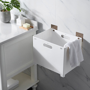 Cesto <span class=keywords><strong>Portabiancheria</strong></span> da Parete in Plastica Semplice per Bagno e Attrezzi, Pieghevole e Portatile, <span class=keywords><strong>Salvaspazio</strong></span> - Product Image 4