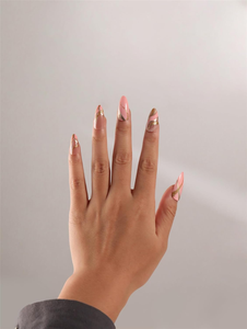 <span class=keywords><strong>Ongles</strong></span> Artificiels Minimalistes à Rayures Dorées en 3D, <span class=keywords><strong>Faux</strong></span> <span class=keywords><strong>Ongles</strong></span> Longs, Personnalisables, Design, 24 Pièces - Product Image 3
