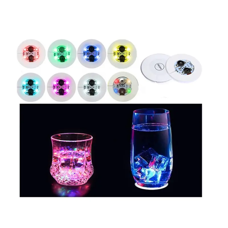 Barra de botellas LED con luz brillante, soporte de discos para posavasos, luces para fiestas, bodas, bares, cócteles y vino