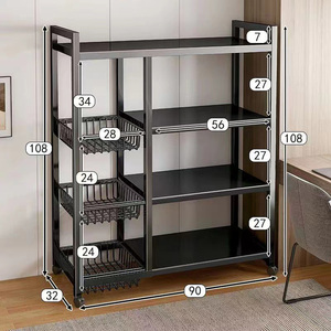 Étagère de rangement <span class=keywords><strong>en</strong></span> fil d'acier sur mesure, étagère multifonctionnelle <span class=keywords><strong>pour</strong></span> la <span class=keywords><strong>cuisine</strong></span>, support de rangement sur pied <span class=keywords><strong>pour</strong></span> la maison, étagères empilables - Product Image 3