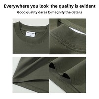 Kaos Oblong Lengan Pendek O-Neck Drop-shoulder Heavyweight Loose-fit Musim Panas Unisex Streetwear Grosir 320g Katun Murni Warna Solid