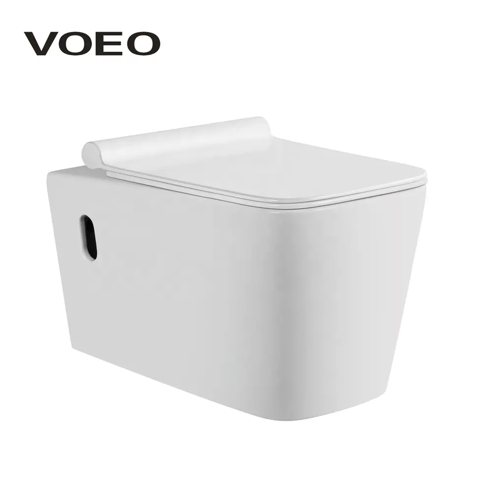China made rectangle Sanitaryware wall-mounted toilet with hidden water tank