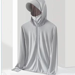 Veste à capuche respirante en soie de glace pour hommes, <span class=keywords><strong>protection</strong></span> contre les <span class=keywords><strong>UV</strong></span>, nouveaux <span class=keywords><strong>vêtements</strong></span> de pêche d'été minces avec veste de chemise de <span class=keywords><strong>protection</strong></span> solaire - Product Image 1